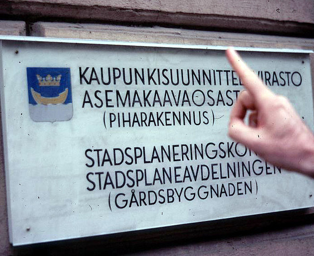OK, Finland IS bilingual - signs are in Finnish & Swedish