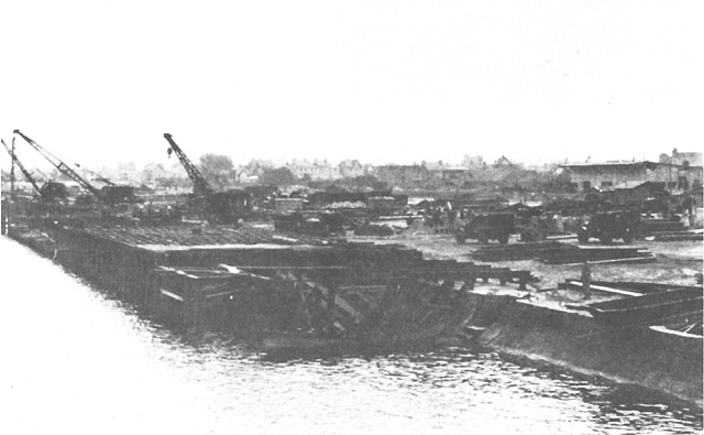 Commercial Wharf construction underway: Summer of 1939'