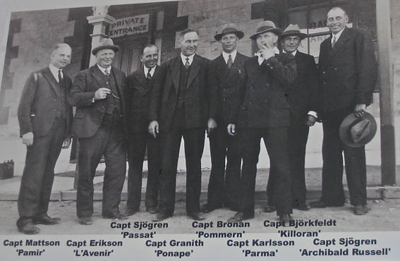 Ship captains pictured at Pt Victoria in 1934