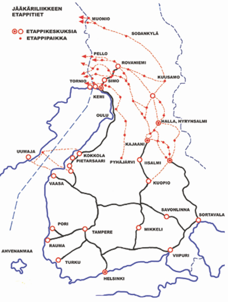 The routes for recruits from Finland into Sweden were varied